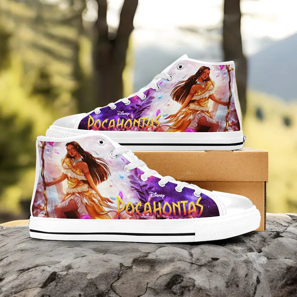 Pocahontas Native American Indian Princess Custom High Top Sneakers Shoes