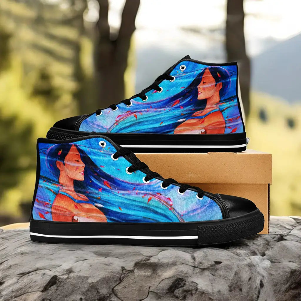 Pocahontas Native American Indian Princess Custom High Top Sneakers Shoes