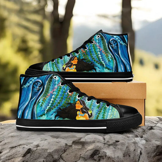 Pocahontas Native American Indian Princess Custom High Top Sneakers Shoes