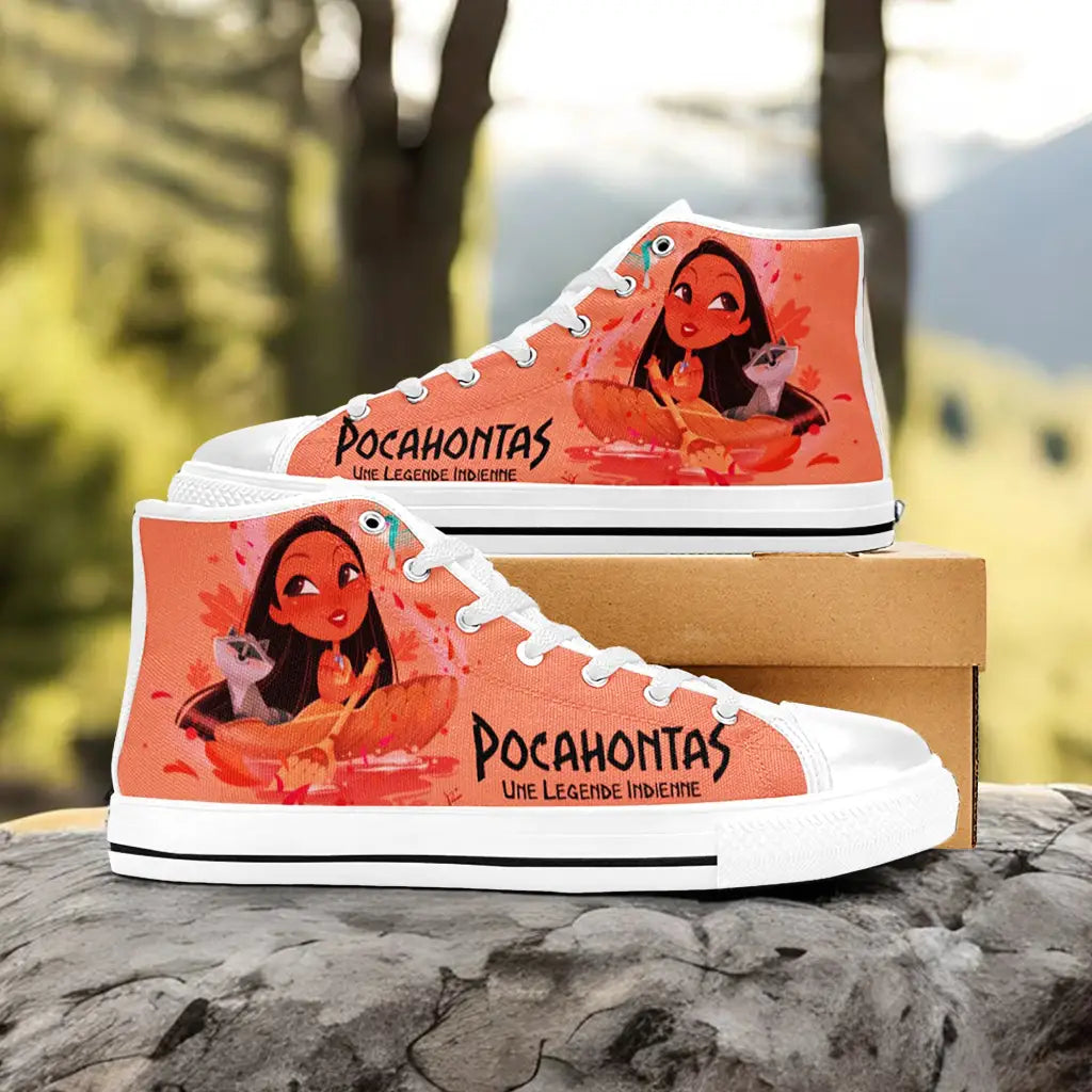 Pocahontas Native American Indian Princess Custom High Top Sneakers Shoes