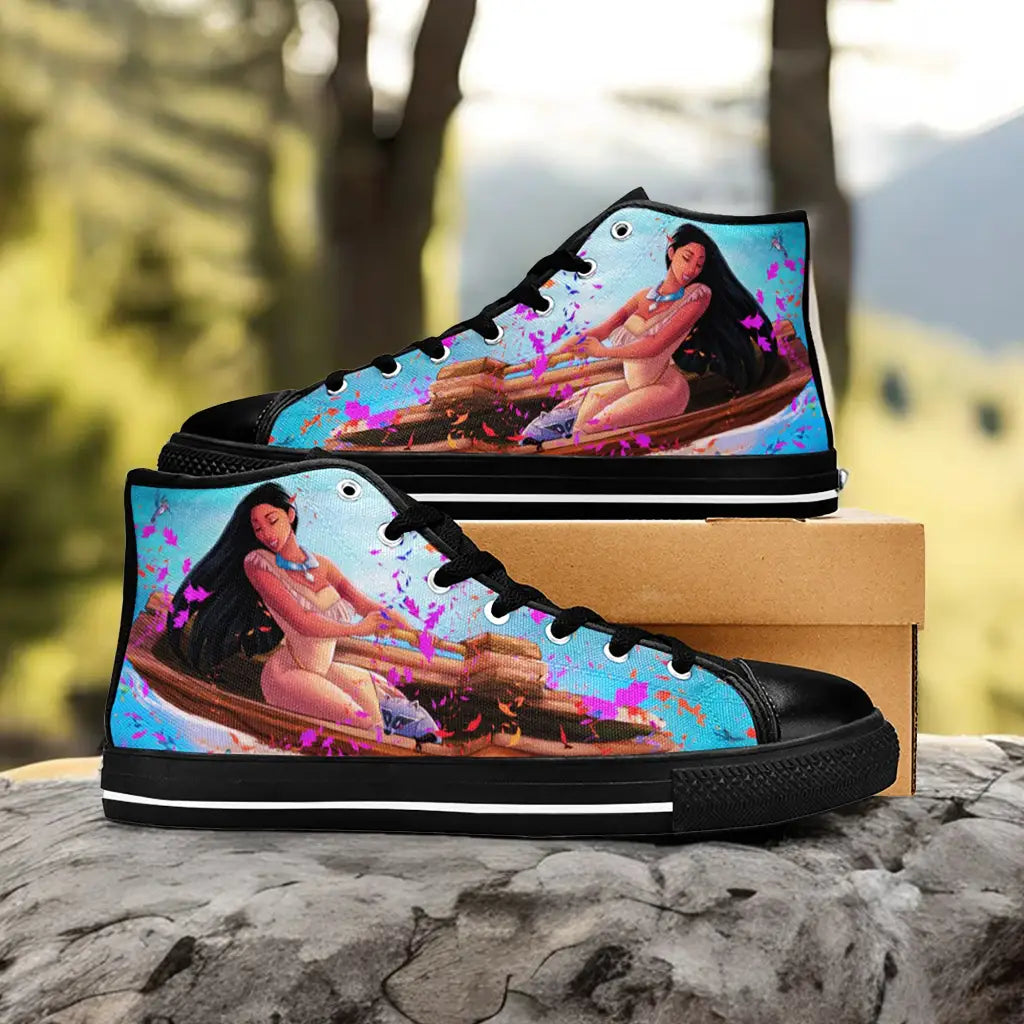 Pocahontas Native American Indian Princess Custom High Top Sneakers Shoes