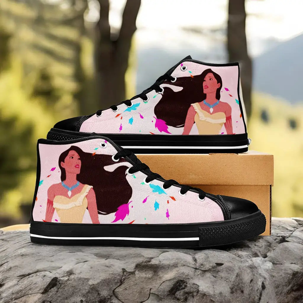 Pocahontas Native American Indian Princess Custom High Top Sneakers Shoes