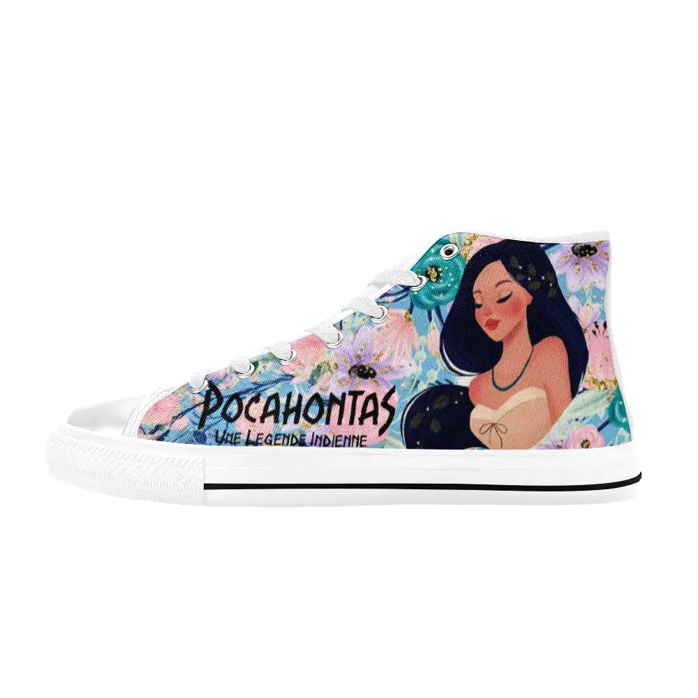 Pocahontas Native American Indian Princess Custom High Top Sneakers Shoes