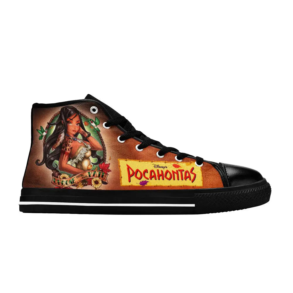 Pocahontas Native American Indian Princess Custom High Top Sneakers Shoes