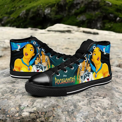 Pocahontas Native American Indian Princess Custom High Top Sneakers Shoes