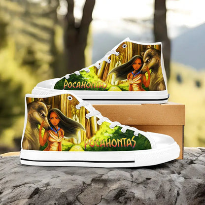 Pocahontas Native American Indian Princess Custom High Top Sneakers Shoes