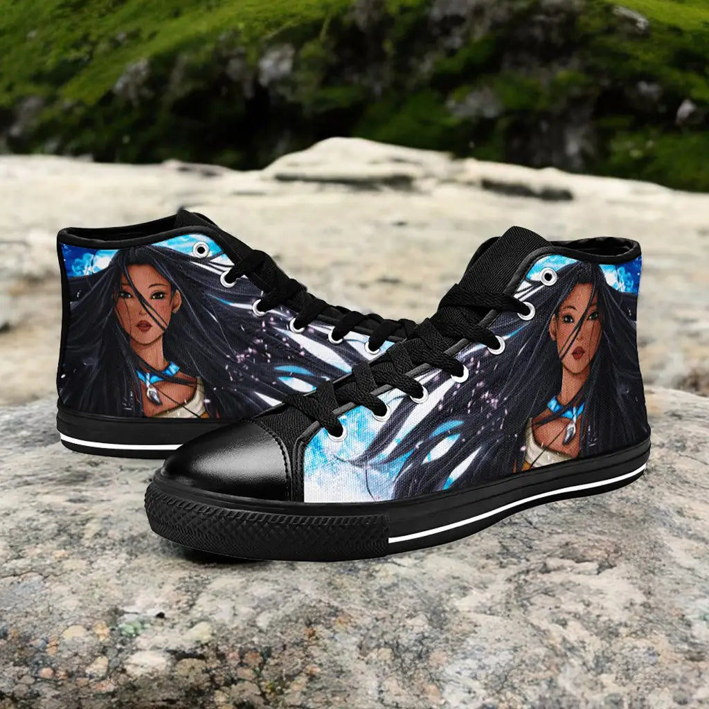 Pocahontas Native American Indian Princess Custom High Top Sneakers Shoes