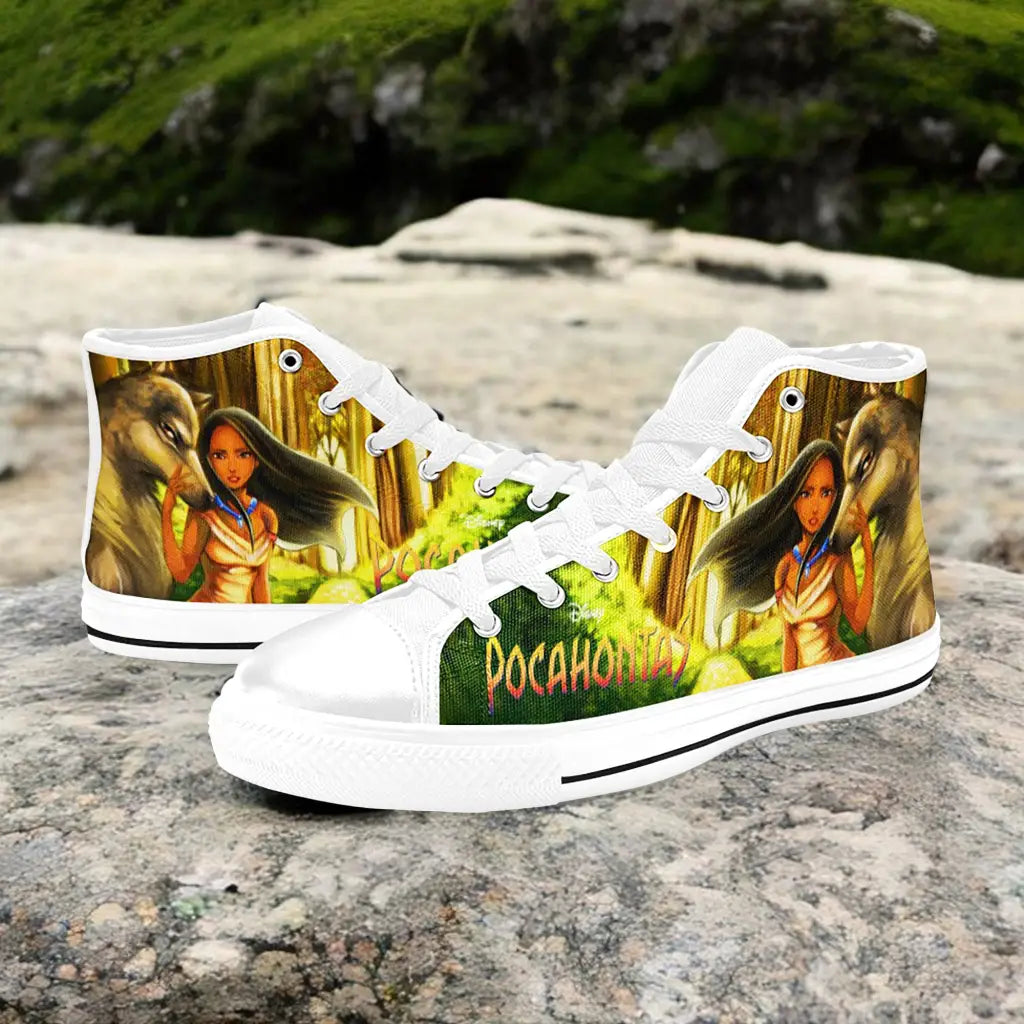 Pocahontas Native American Indian Princess Custom High Top Sneakers Shoes