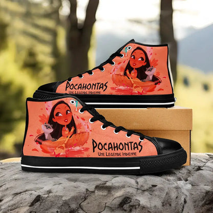 Pocahontas Native American Indian Princess Custom High Top Sneakers Shoes