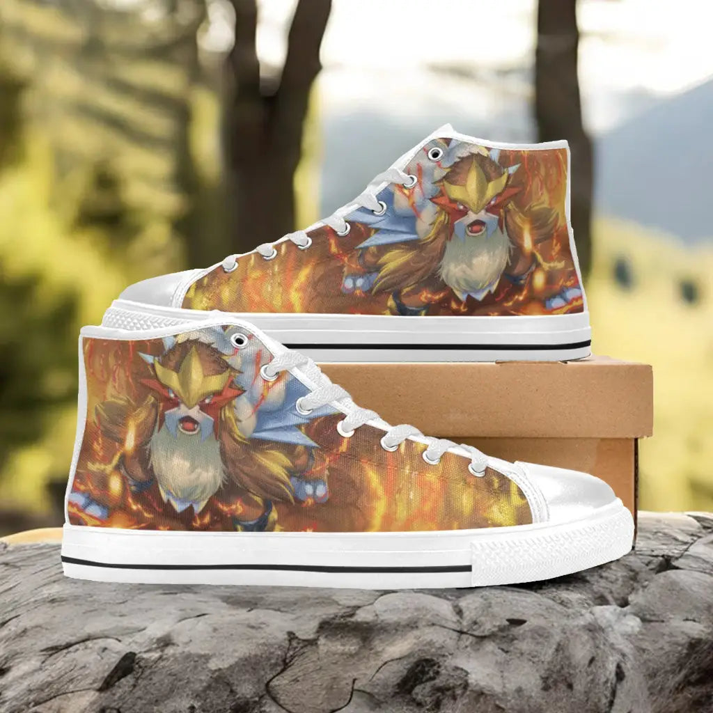 Pokemon Entei Fire Custom High Top Sneakers Shoes