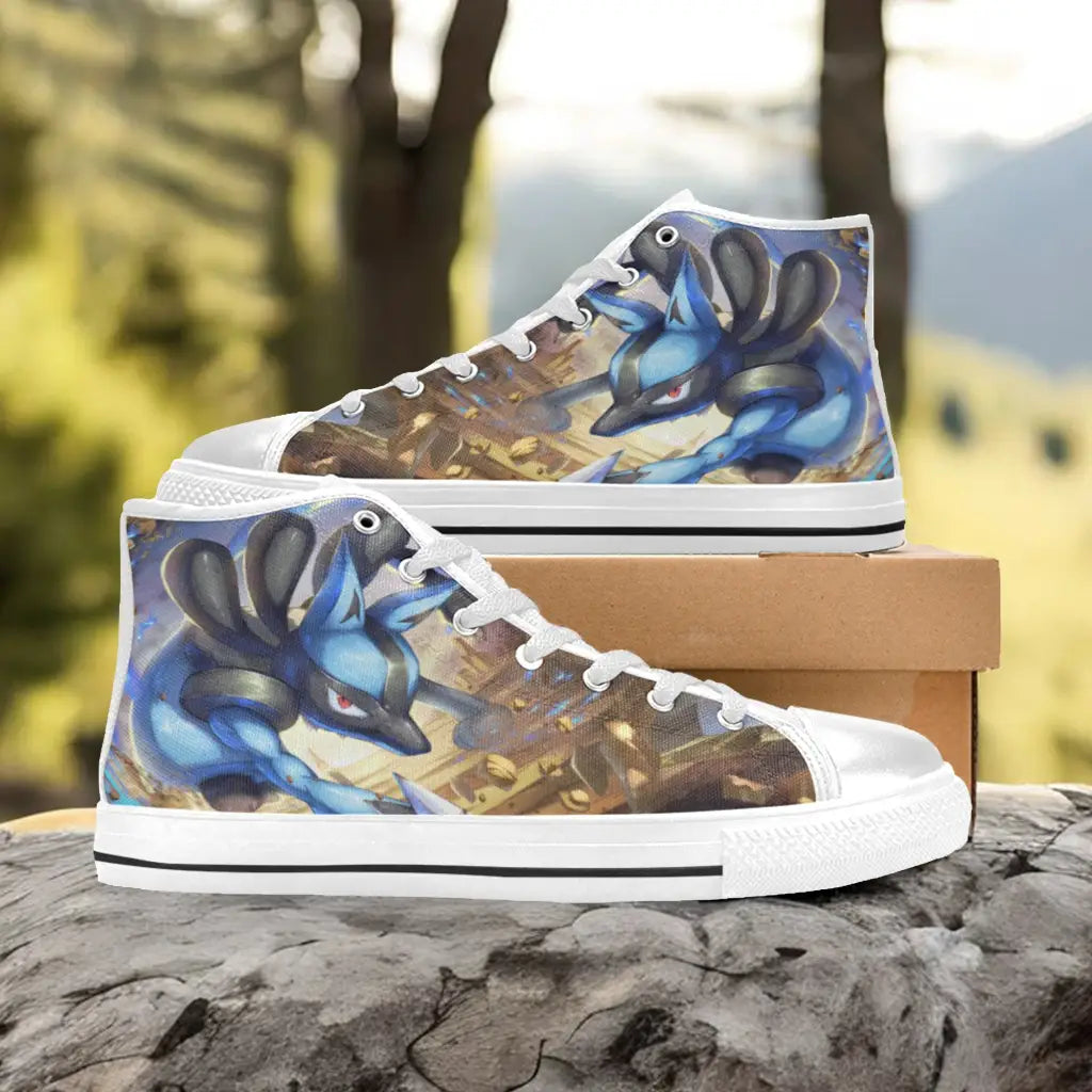 Pokemon Lucario Custom High Top Sneakers Shoes