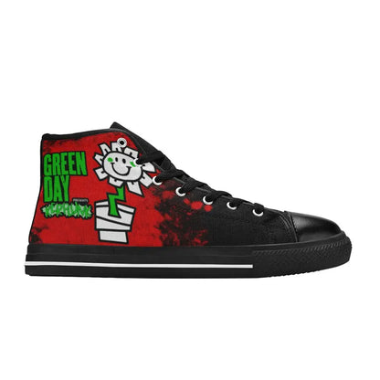 Popular Punk Rock Band Green Day Kerplunk Flower Shoes High Top Sneakers