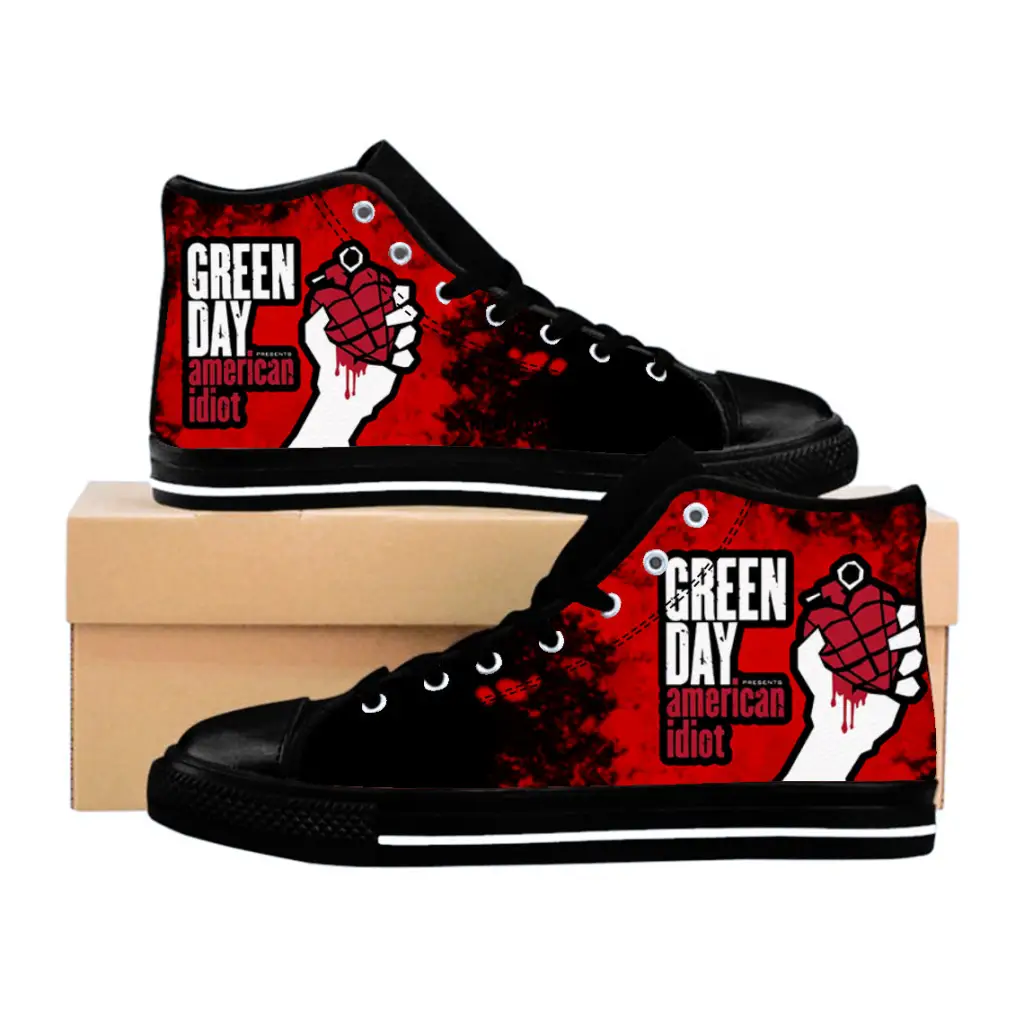 Popular Punk Rock Band Green Day Red Shoes High Top Sneakers