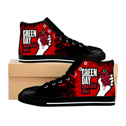 Popular Punk Rock Band Green Day Red Shoes High Top Sneakers