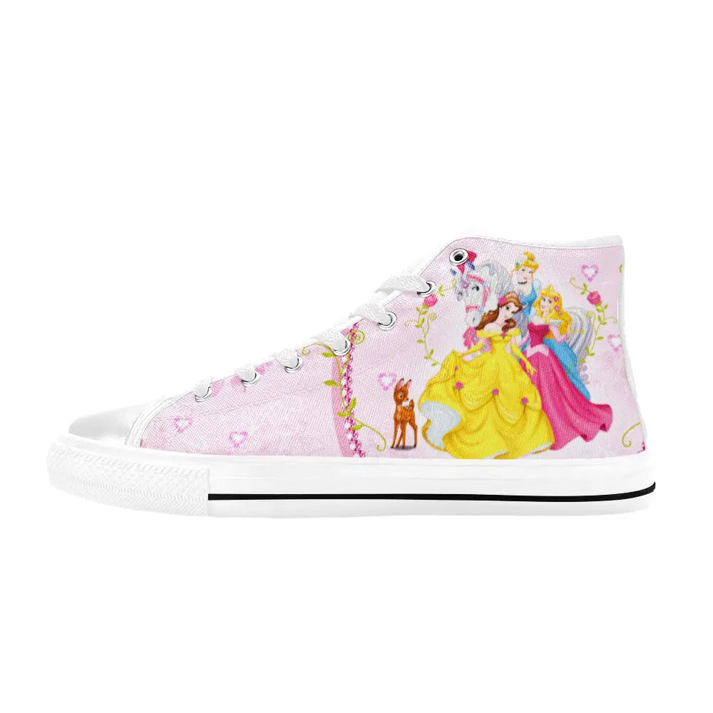 Princess Aurora Belle and Cinderella Custom High Top Sneakers Shoes