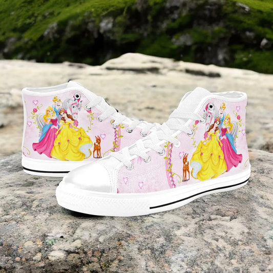 Princess Aurora Belle and Cinderella Custom High Top Sneakers Shoes