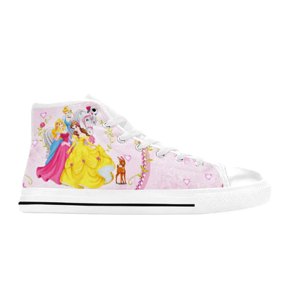 Princess Aurora Belle and Cinderella Custom High Top Sneakers Shoes