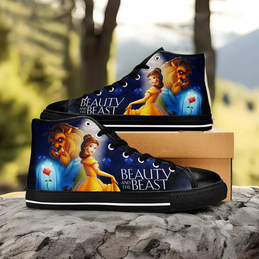 Princess Belle Beauty and the Beast Custom High Top Sneakers Shoes