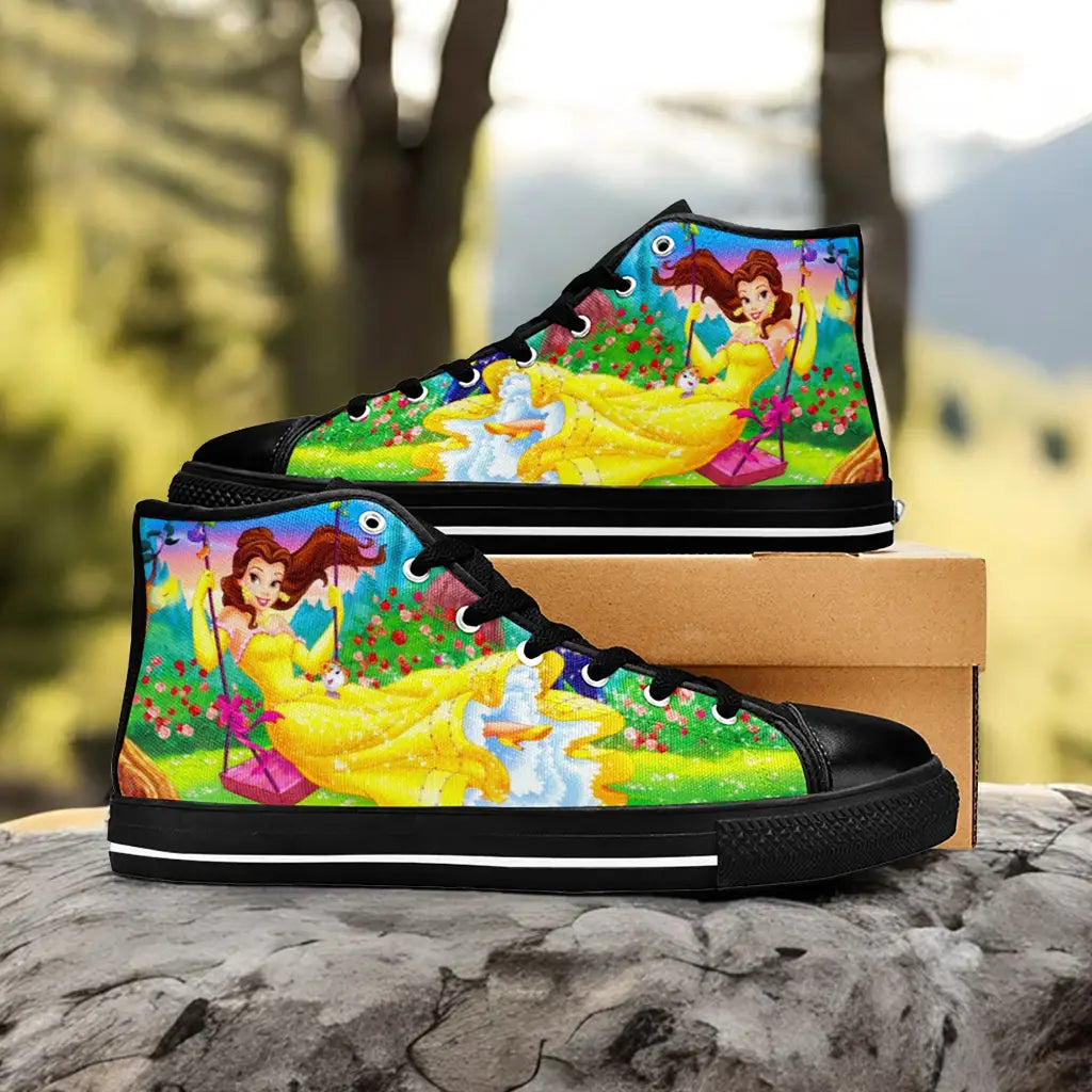 Princess Belle Beauty and the Beast Custom High Top Sneakers Shoes