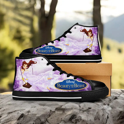 Princess Belle Beauty and the Beast Custom High Top Sneakers Shoes