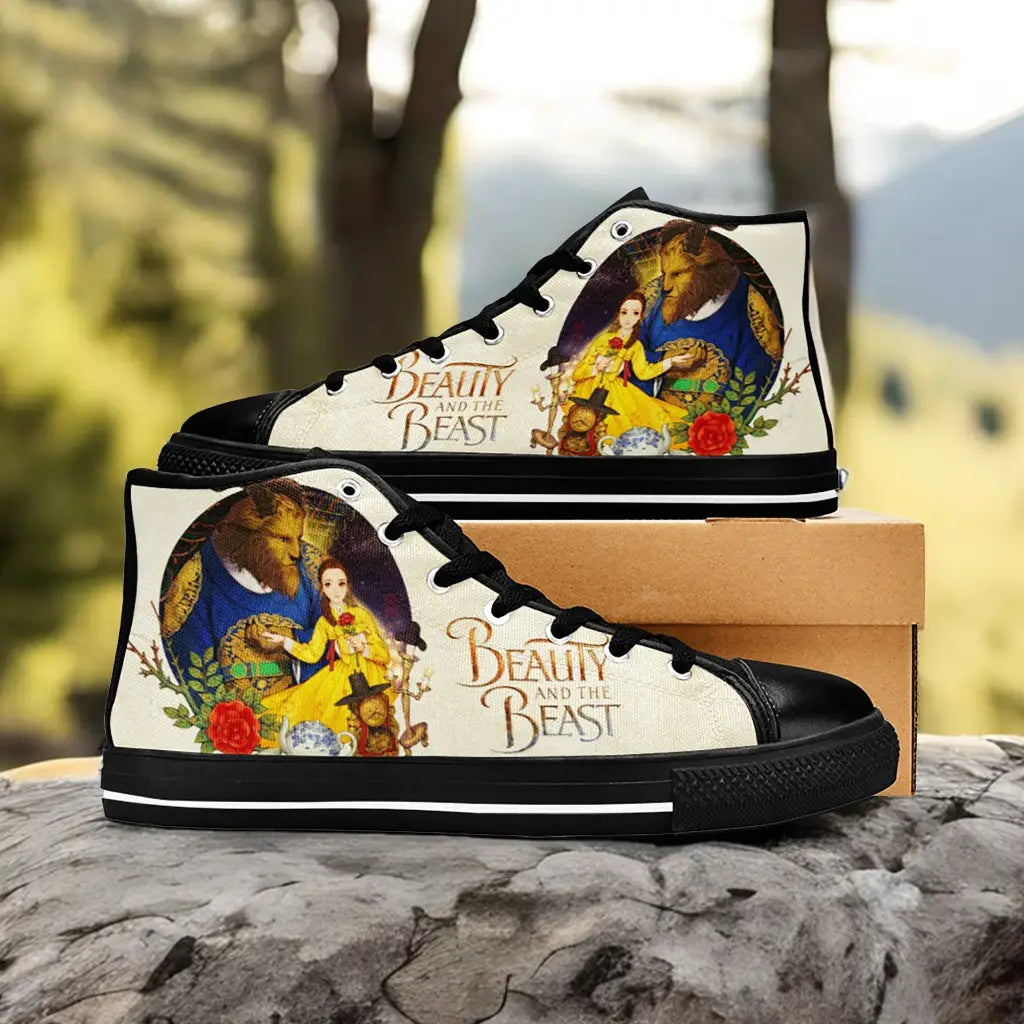 Princess Belle Beauty and the Beast Custom High Top Sneakers Shoes