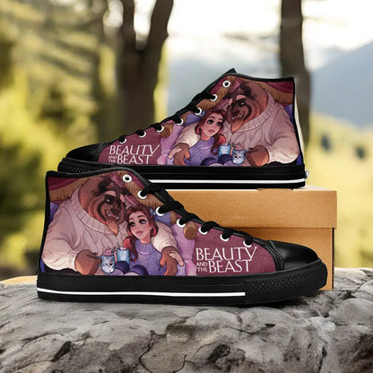 Princess Belle Beauty and the Beast Custom High Top Sneakers Shoes