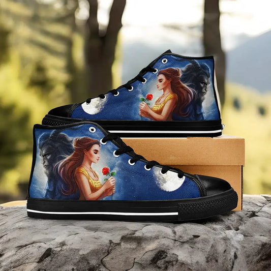 Princess Belle Beauty and the Beast Custom High Top Sneakers Shoes