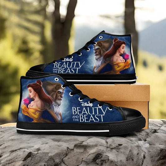 Princess Belle Beauty and the Beast Custom High Top Sneakers Shoes