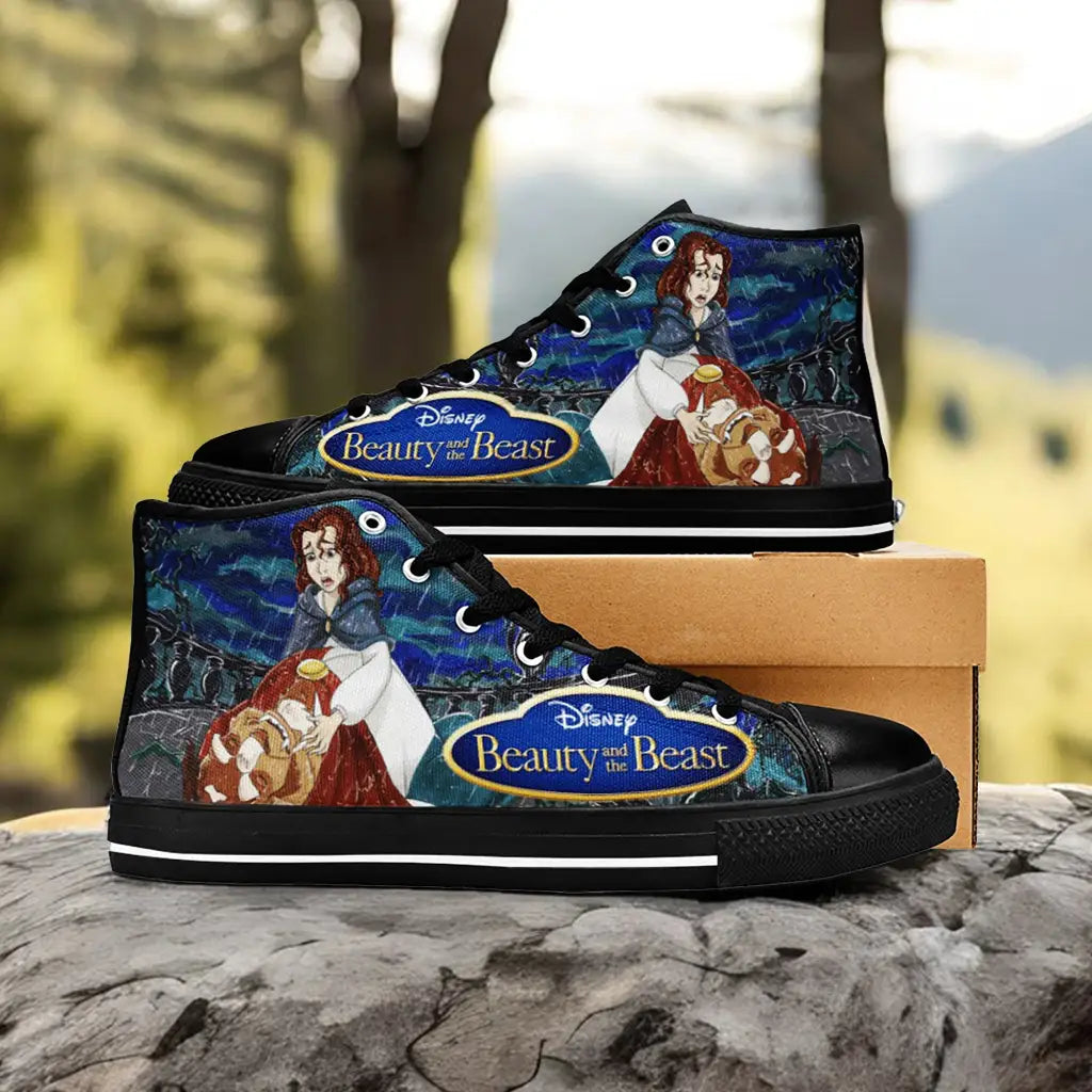 Princess Belle Beauty and the Beast Custom High Top Sneakers Shoes