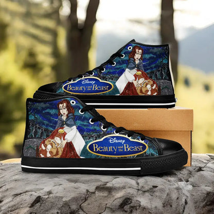 Princess Belle Beauty and the Beast Custom High Top Sneakers Shoes