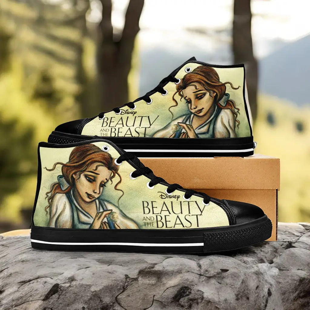 Princess Belle Beauty and the Beast Custom High Top Sneakers Shoes