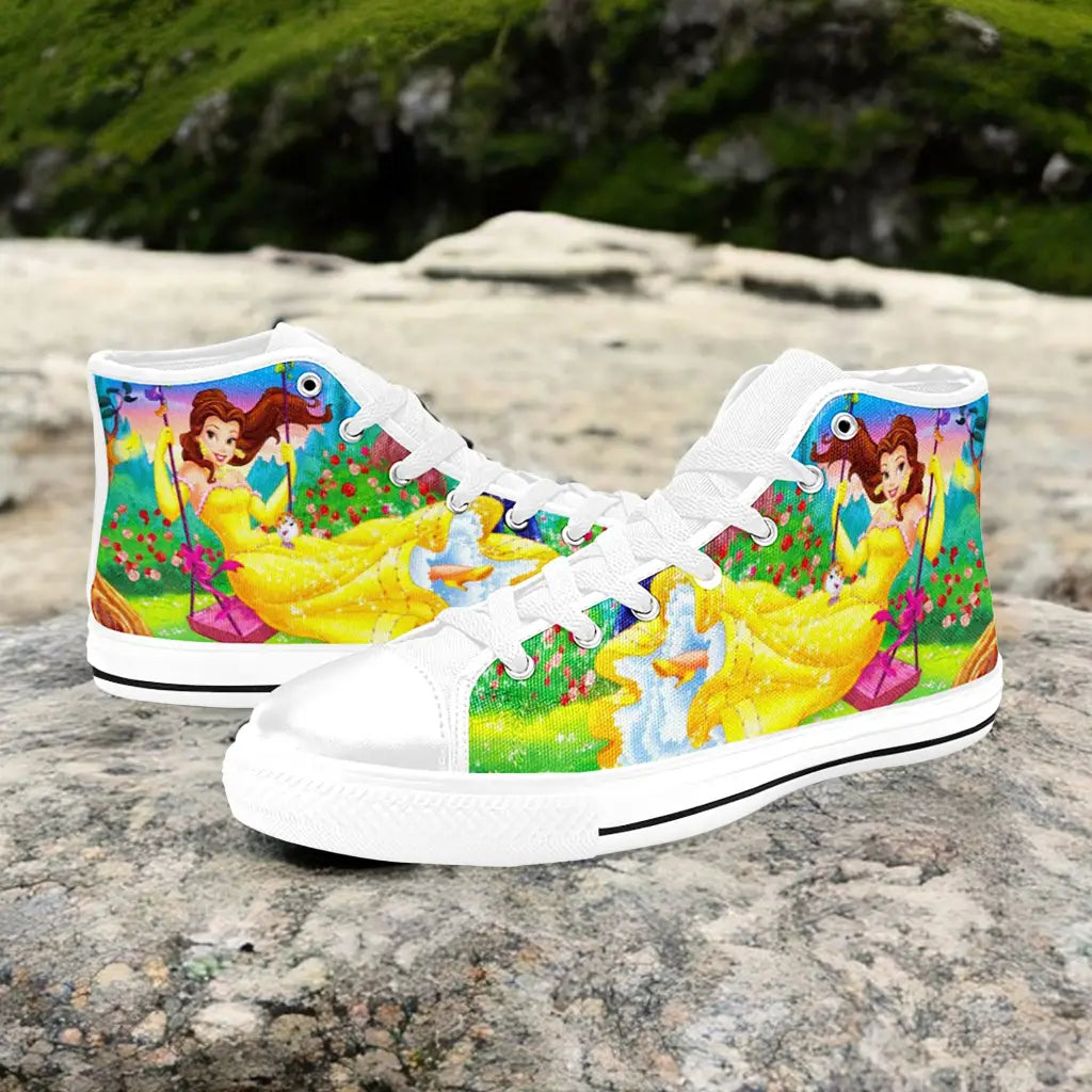 Princess Belle Beauty and the Beast Custom High Top Sneakers Shoes