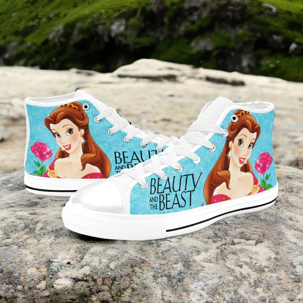 Princess Belle Beauty and the Beast Custom High Top Sneakers Shoes