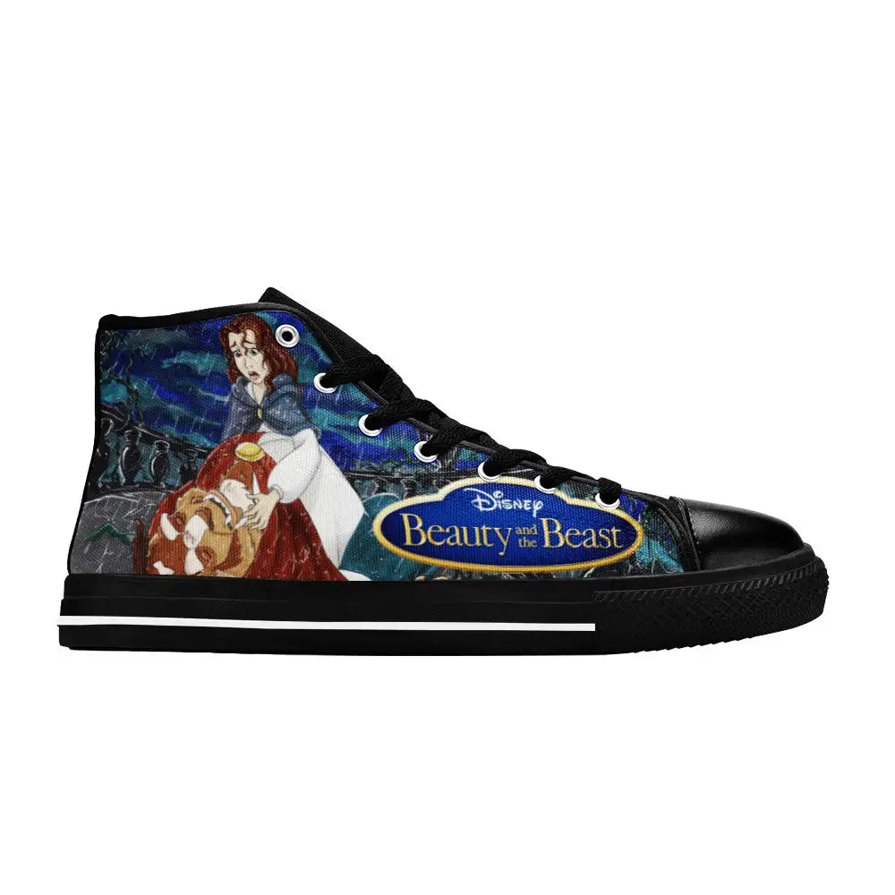 Princess Belle Beauty and the Beast Custom High Top Sneakers Shoes