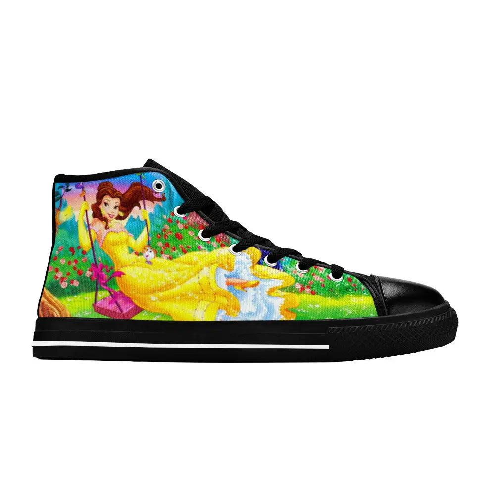 Princess Belle Beauty and the Beast Custom High Top Sneakers Shoes