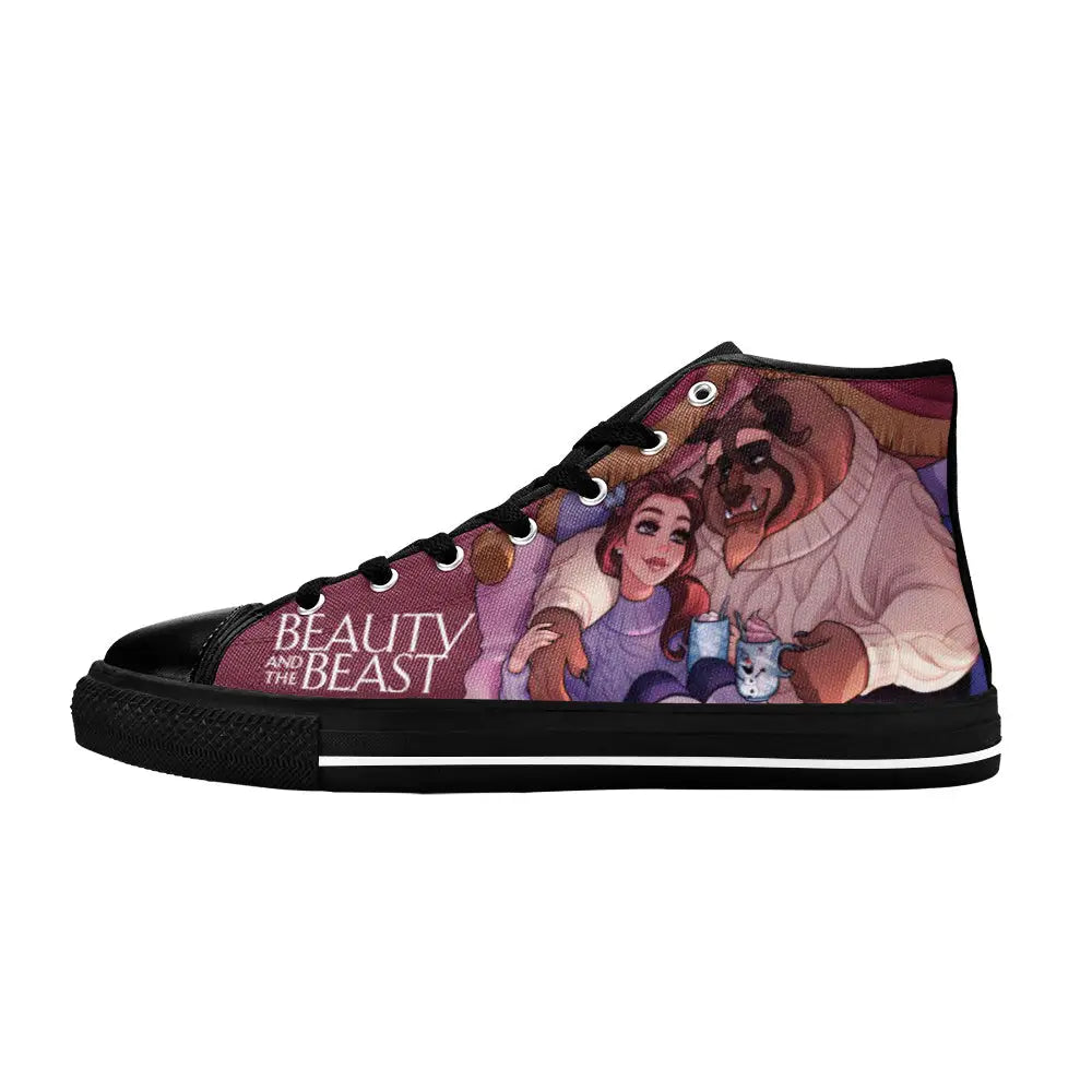 Princess Belle Beauty and the Beast Custom High Top Sneakers Shoes