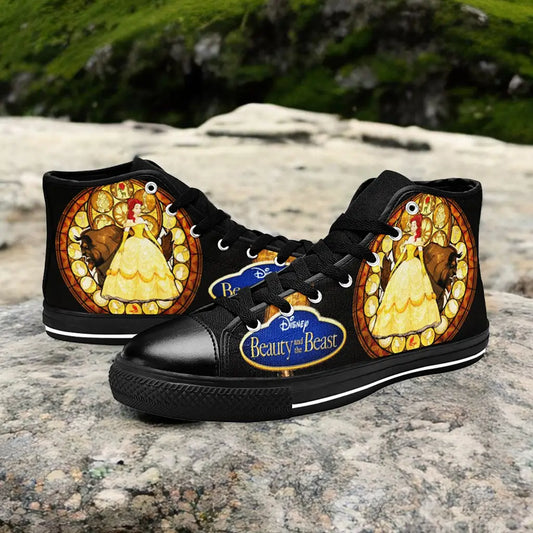 Princess Belle Beauty and the Beast Custom High Top Sneakers Shoes