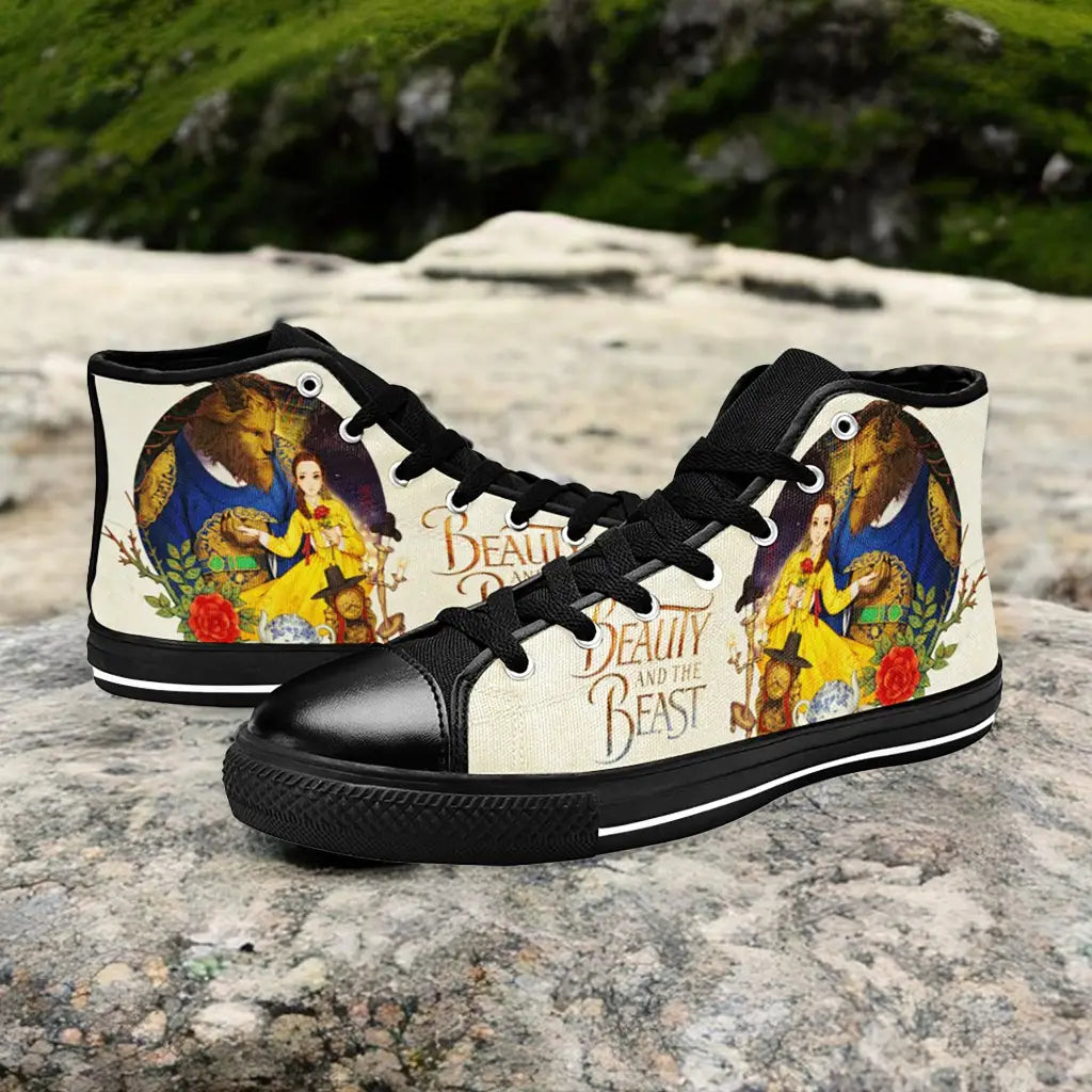 Princess Belle Beauty and the Beast Custom High Top Sneakers Shoes