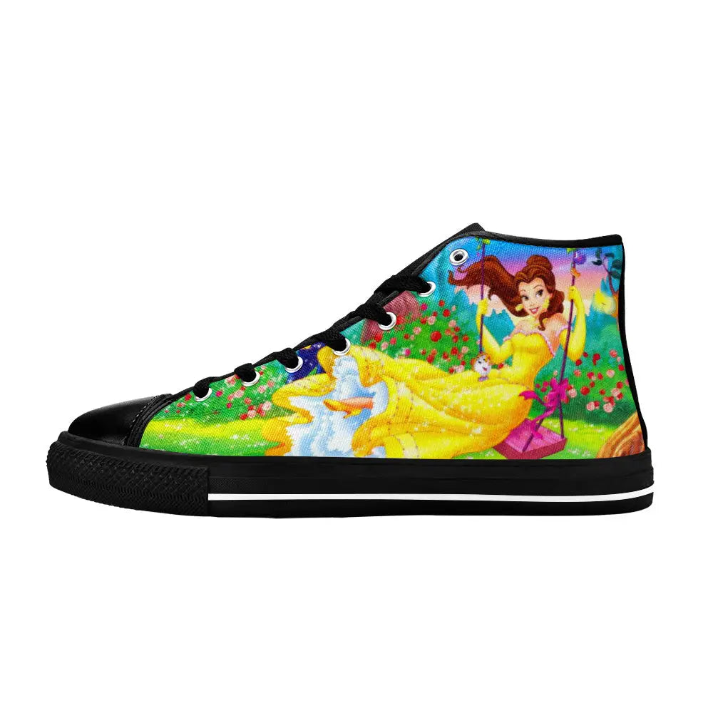 Princess Belle Beauty and the Beast Custom High Top Sneakers Shoes