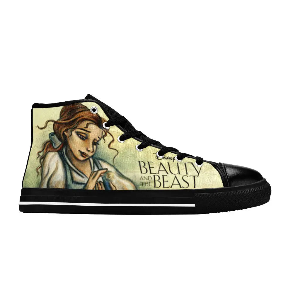 Princess Belle Beauty and the Beast Custom High Top Sneakers Shoes