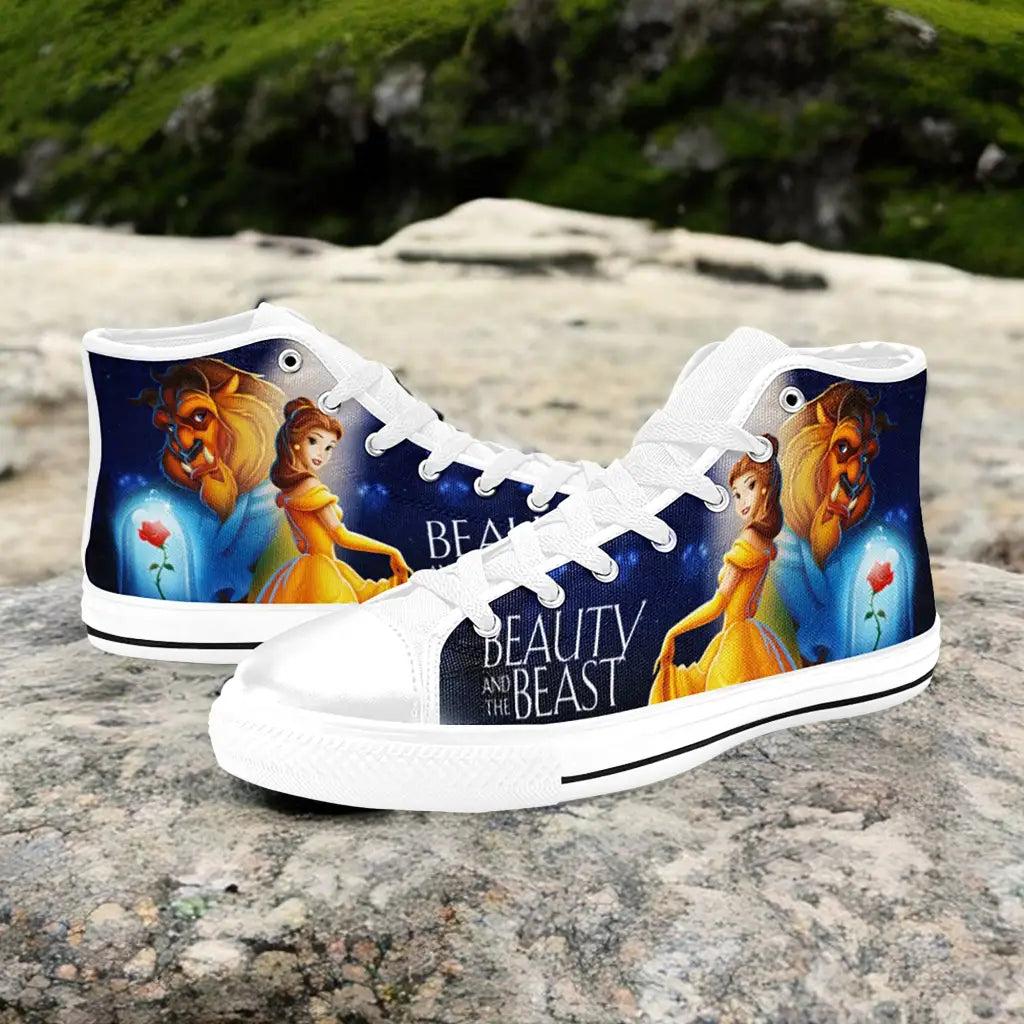 Princess Belle Beauty and the Beast Custom High Top Sneakers Shoes