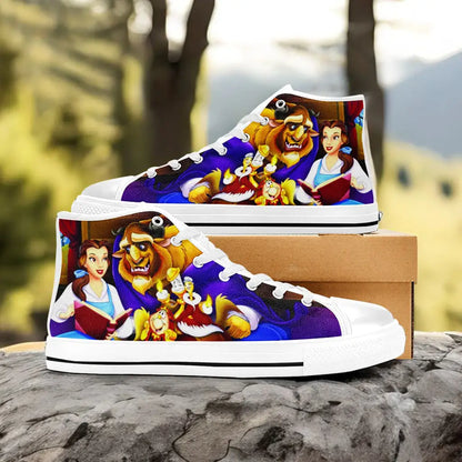 Princess Belle Beauty and the Beast Custom High Top Sneakers Shoes