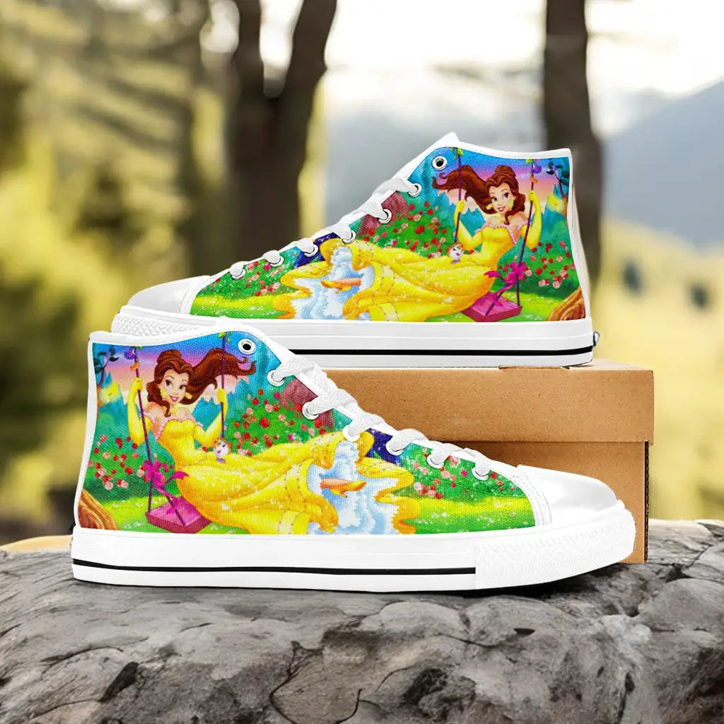 Princess Belle Beauty and the Beast Custom High Top Sneakers Shoes