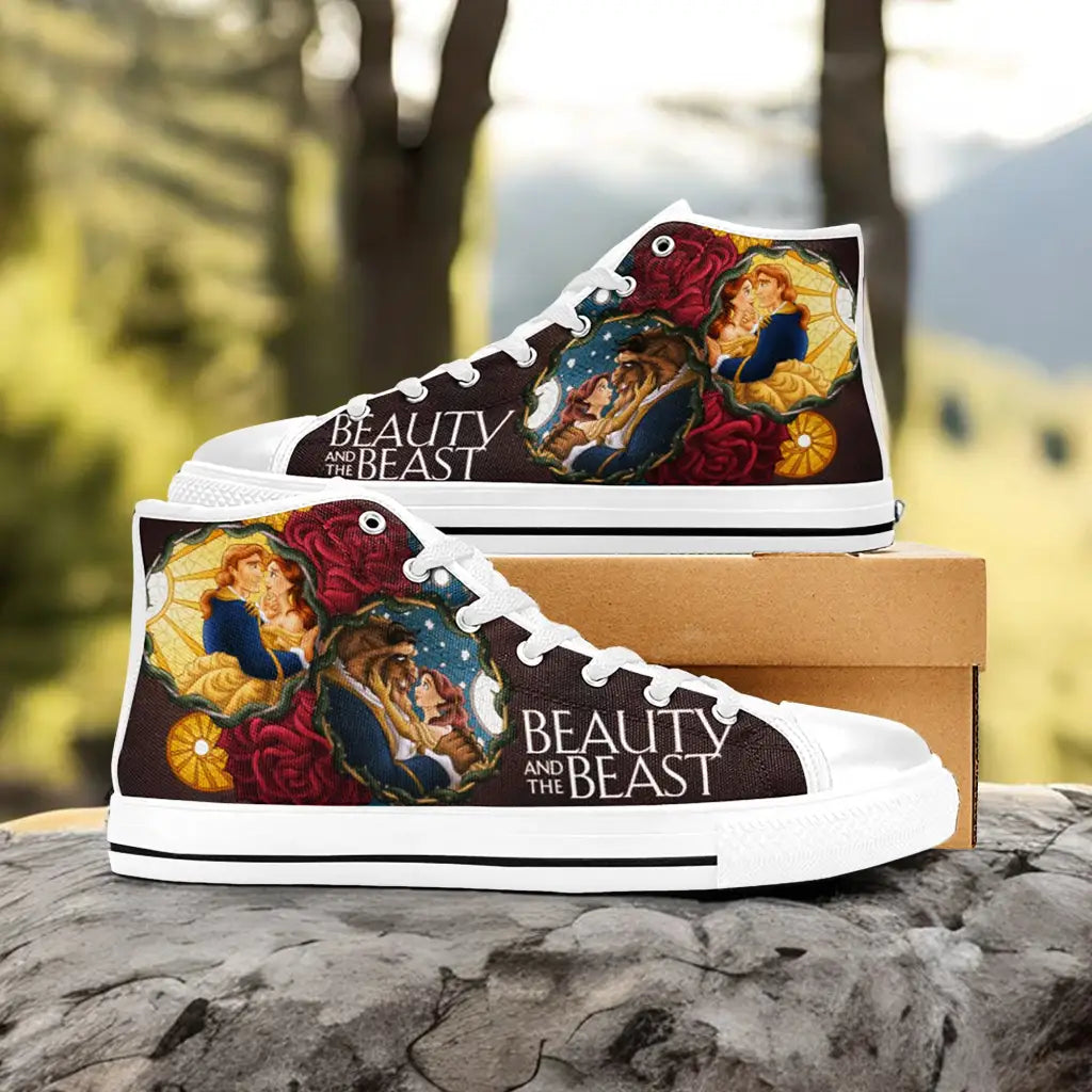 Princess Belle Beauty and the Beast Custom High Top Sneakers Shoes