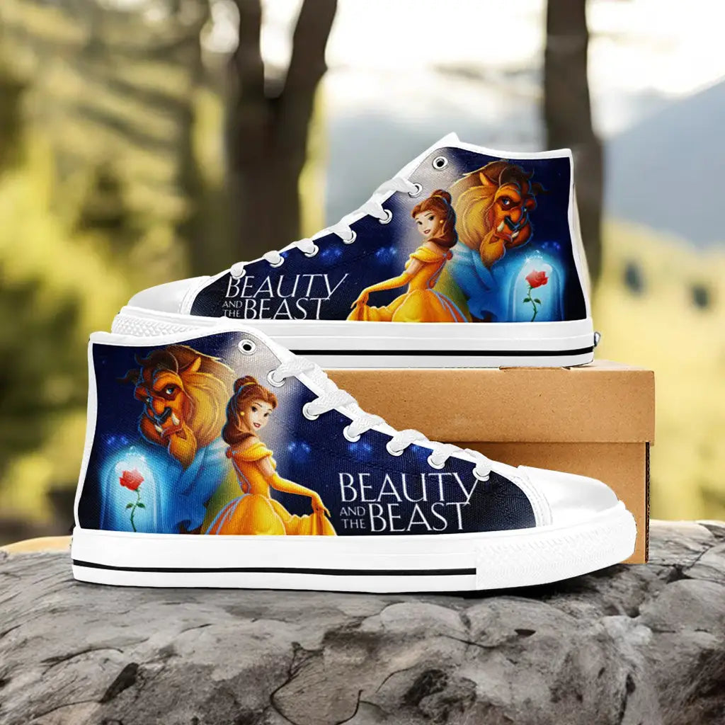 Princess Belle Beauty and the Beast Custom High Top Sneakers Shoes