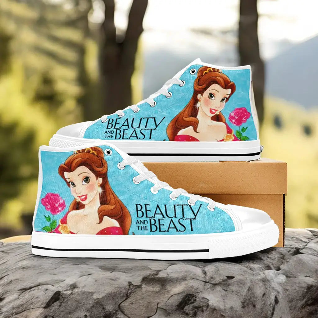 Princess Belle Beauty and the Beast Custom High Top Sneakers Shoes