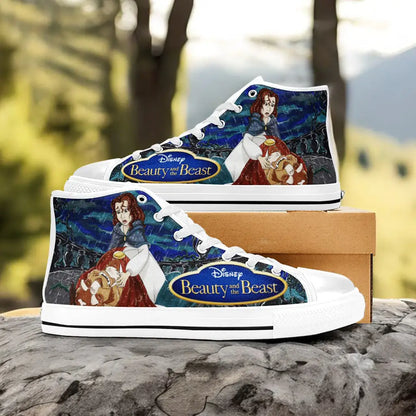 Princess Belle Beauty and the Beast Custom High Top Sneakers Shoes