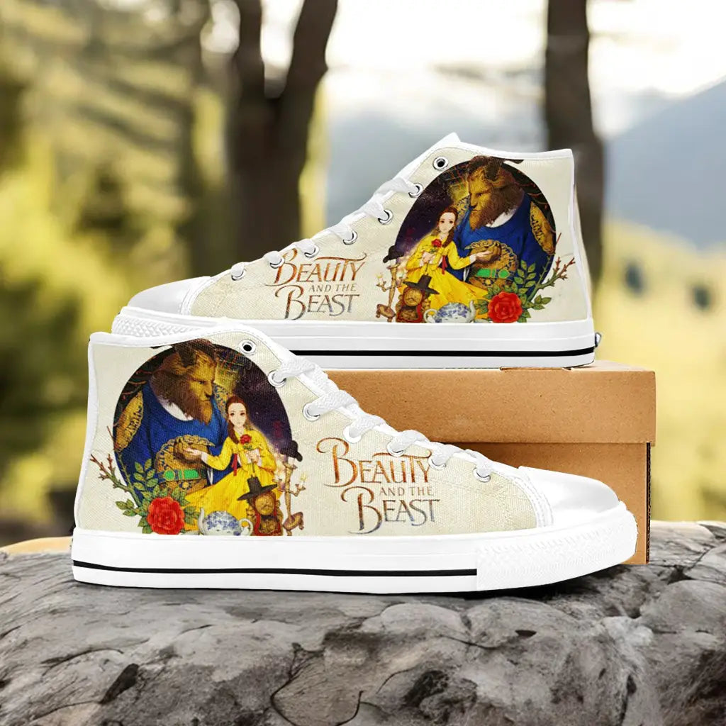 Princess Belle Beauty and the Beast Custom High Top Sneakers Shoes