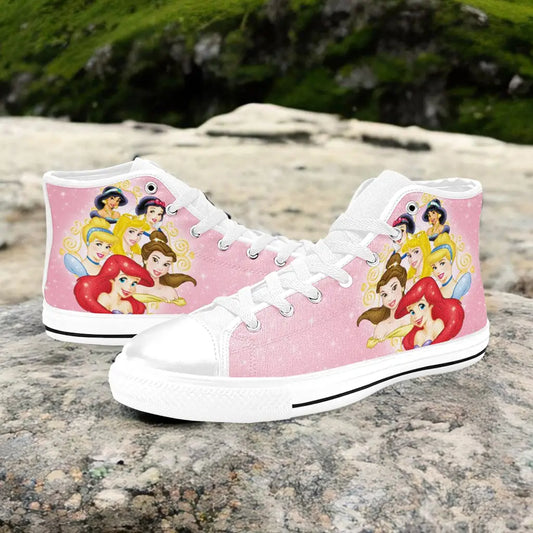 Princess Jasmine Alice Bambi Ariel Cinderella Aurora Jasmine Belle Custom High Top Sneakers Shoes