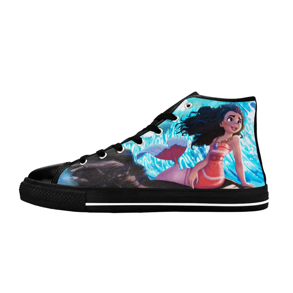 Princess Moana Waialiki Mermay Mermaid Custom High Top Sneakers Shoes